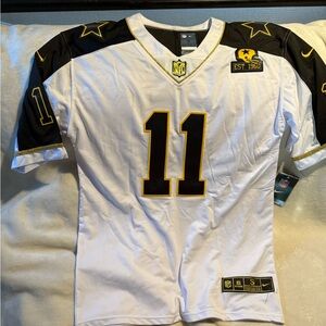 NFL Dallas Cowboys Nike White and Black Jersey with Gold Details